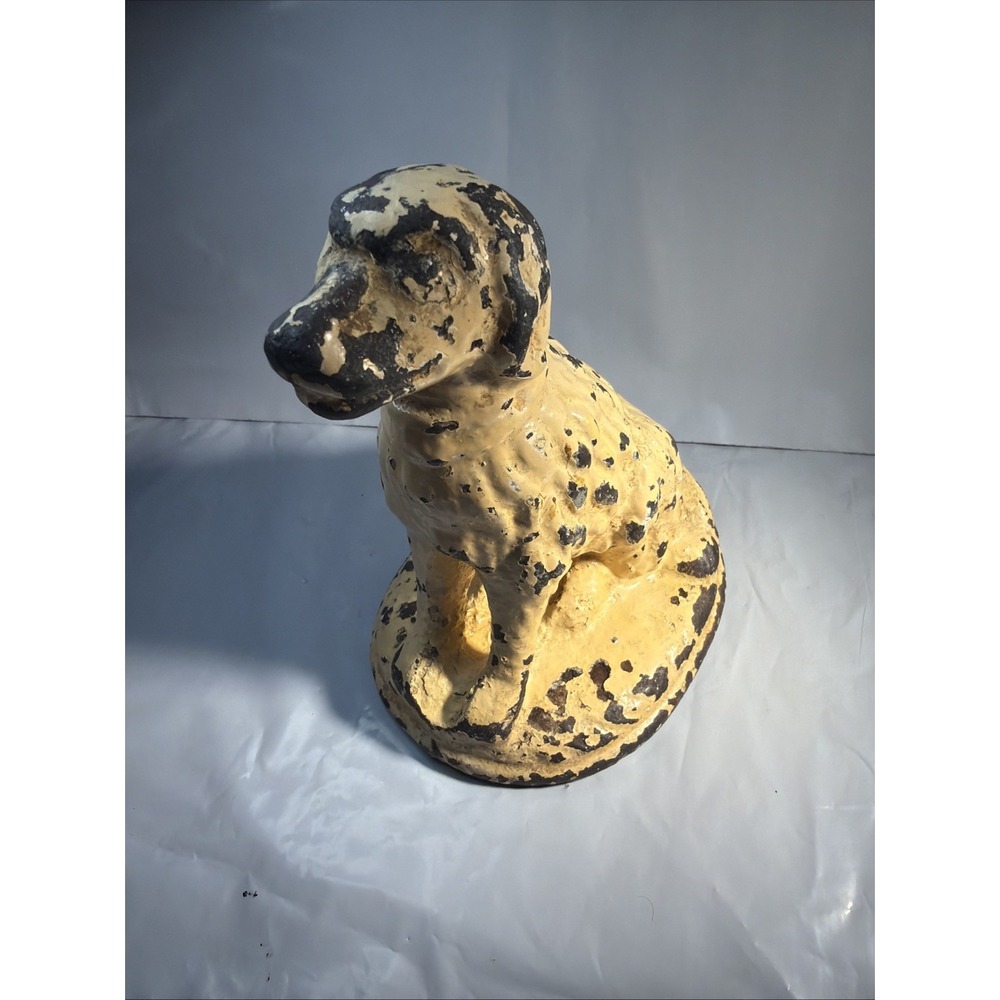 Antique Hubley Cast Iron Seated Pointer Dog Paperweight Figurine Doorstop 6" - Picture 5 of 16